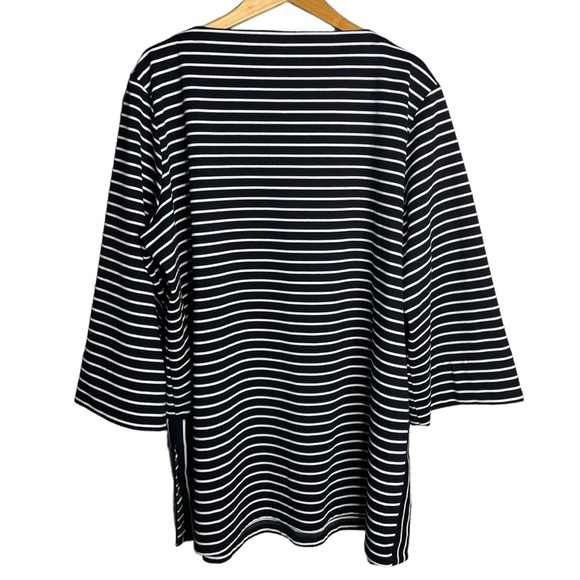 Marina Rinaldi Sport sweatshirt dress womens size xxl navy white stripe pullover - Picture 2 of 6